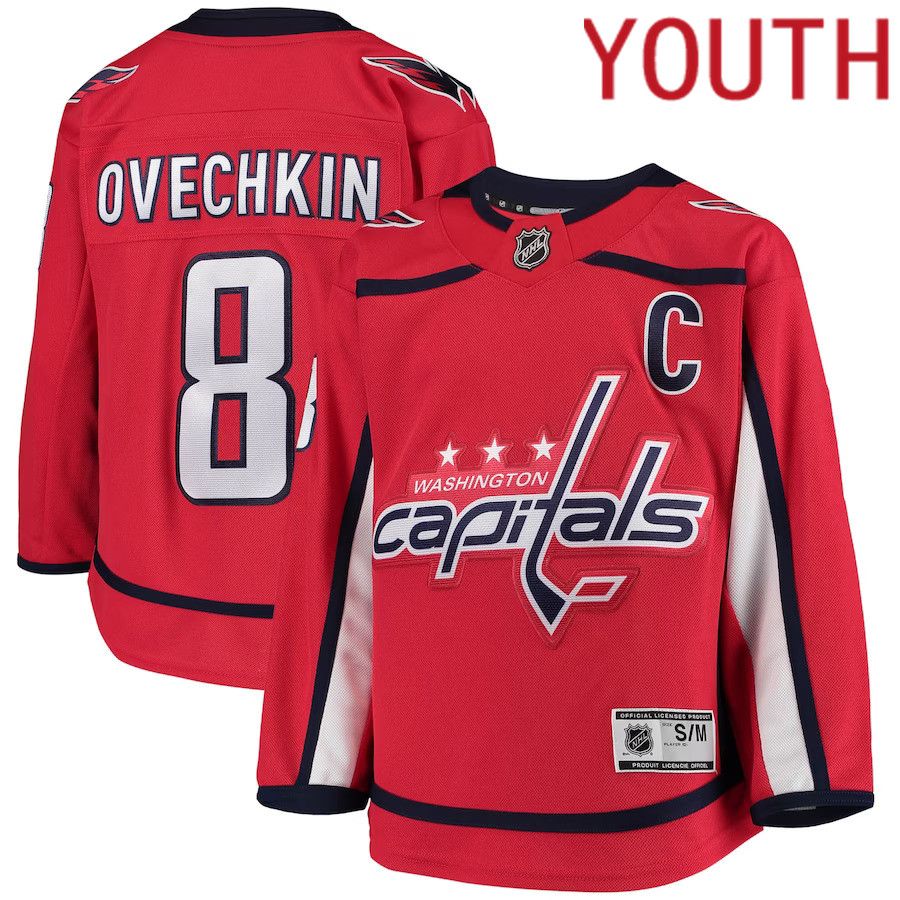 Youth Washington Capitals #8 Alexander Ovechkin Red Home Premier Player NHL Jersey